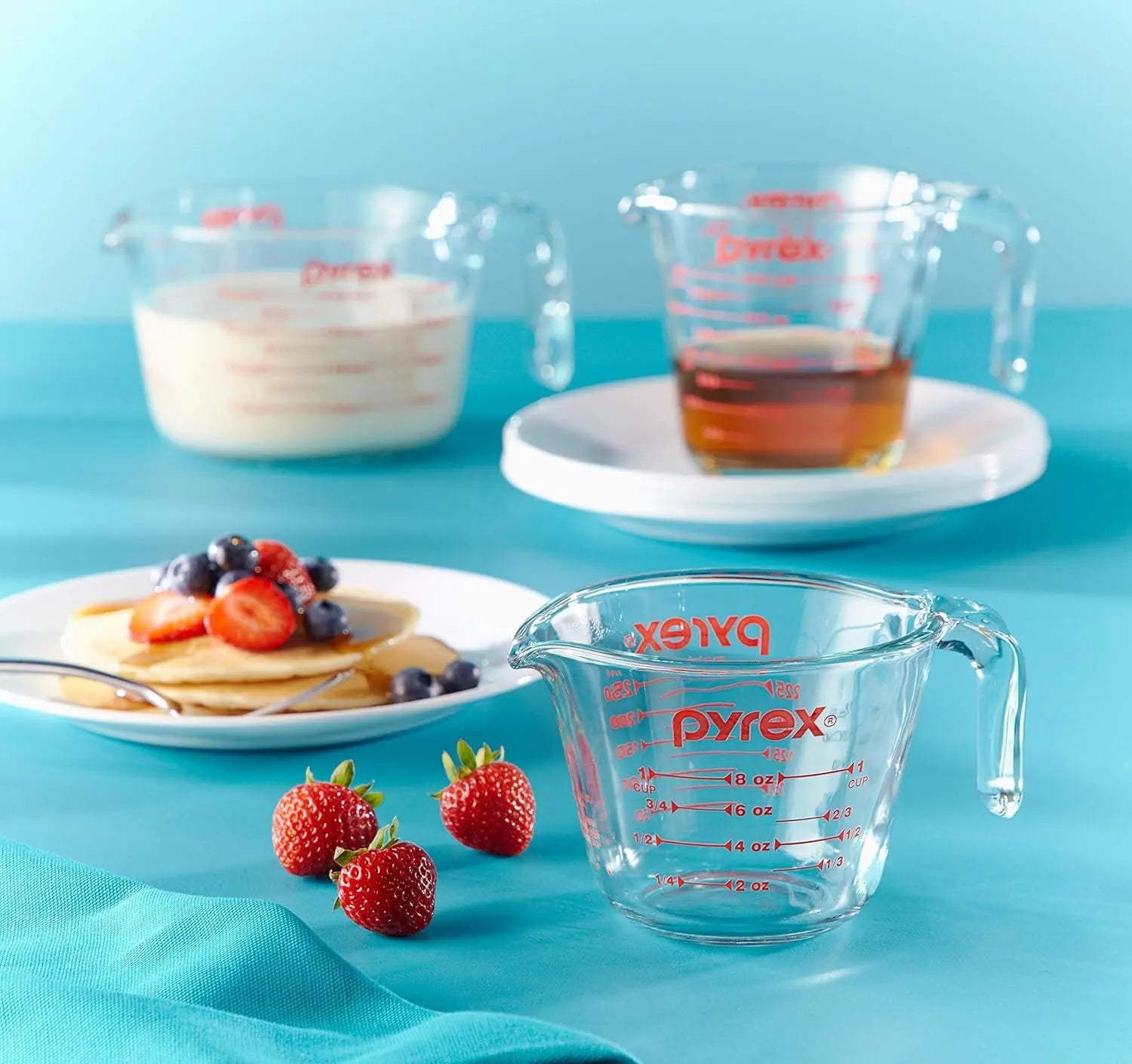 Pyrex 3PC Glass, 1 Cup, 2 Cup, 4 Cup, 3 PC Measuring Cup Set Pyrex