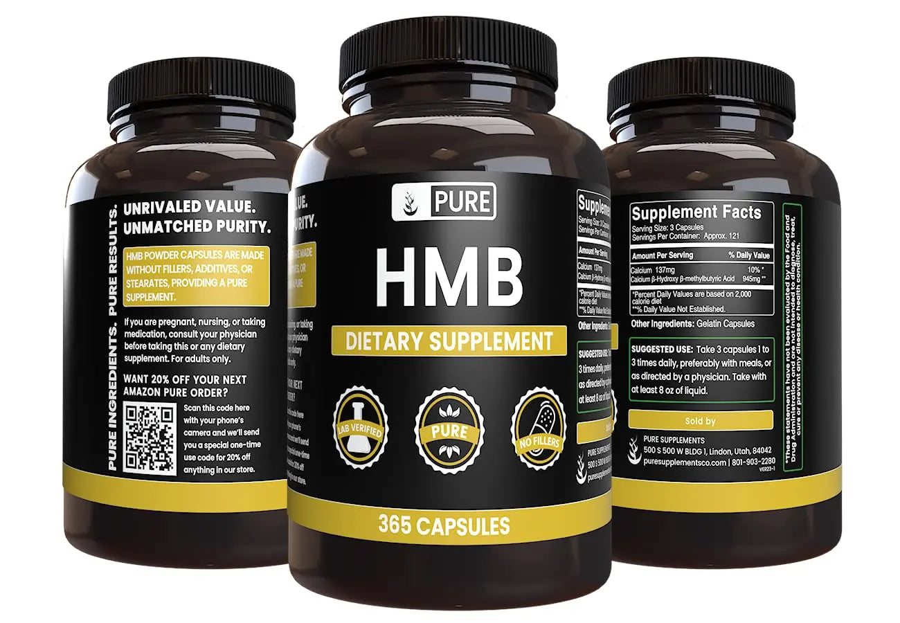 Pure Original Ingredients HMB (365 Capsules) No Magnesium Or Rice Fillers, PURE ORIGINAL INGREDIENTS