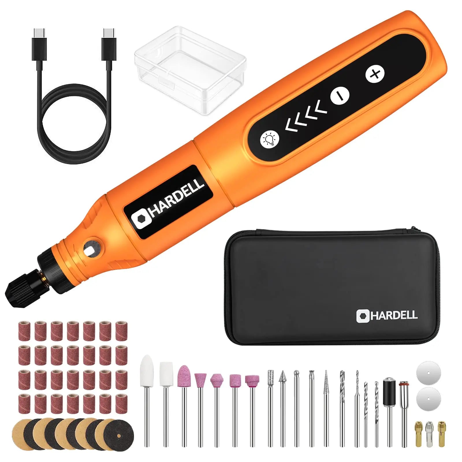 HARDELL Mini Cordless Rotary Tool Kit - 5-Speed with 61 Accessories HARDELL