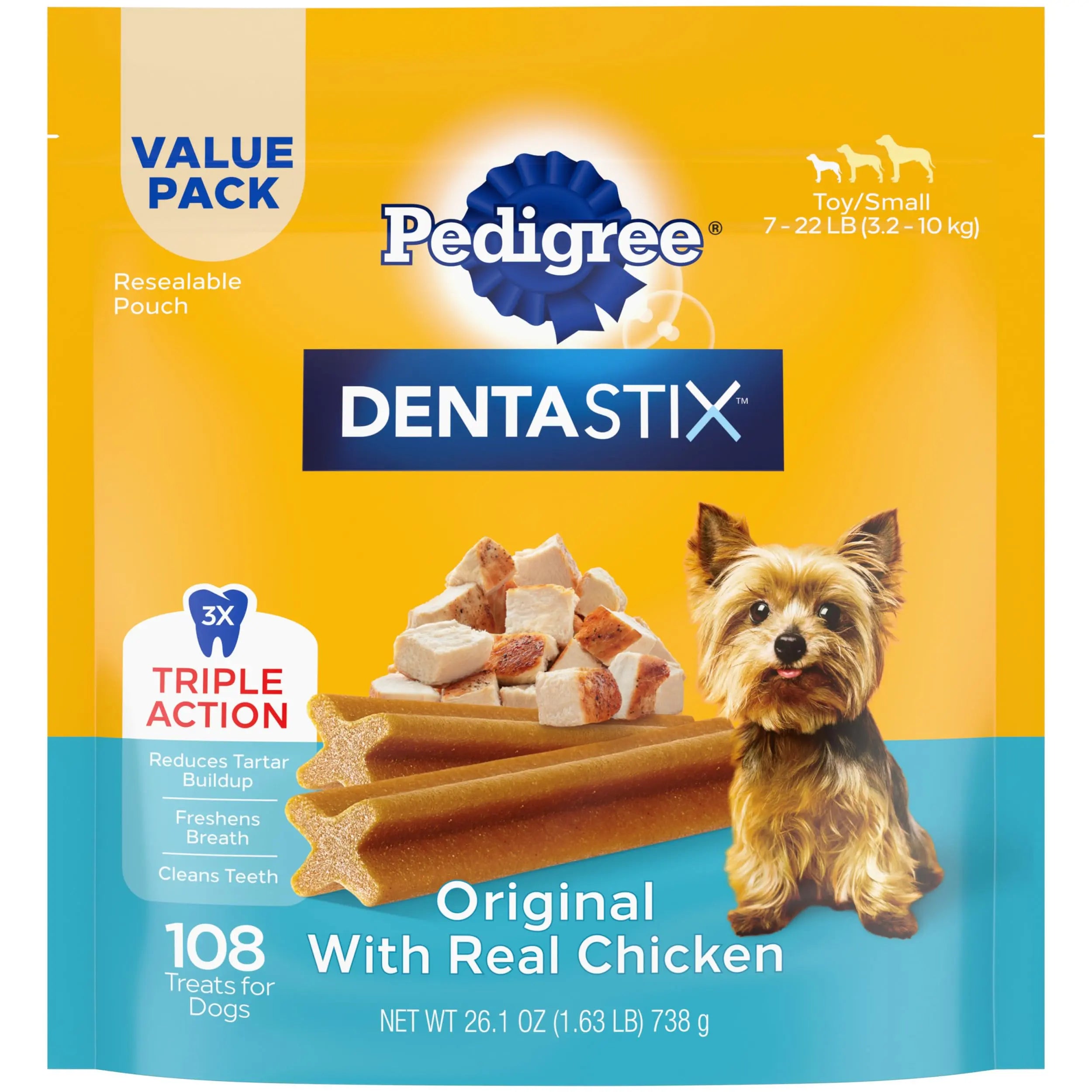 PEDIGREE DENTASTIX Dental Treats for Small Dogs - 1.68 lb Value Pack Pedigree