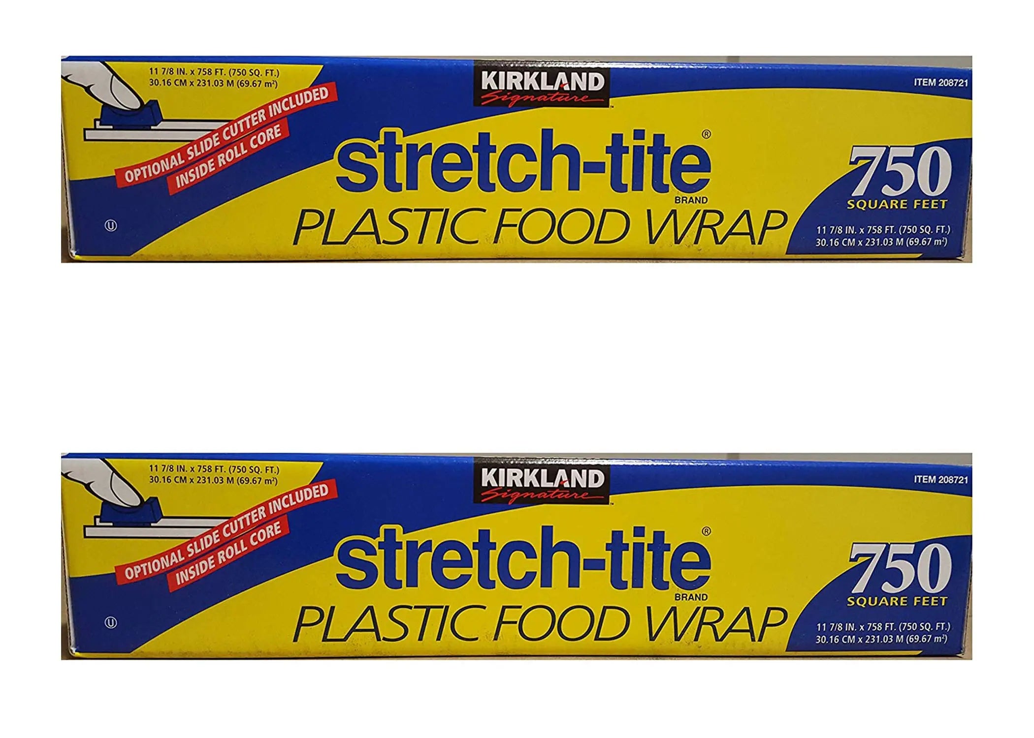 Kirkland Signature Stretch Tite Plastic Food Wrap 11 7/8 Inch X 750 SQ. FT. Pack 2 KIRKLAND