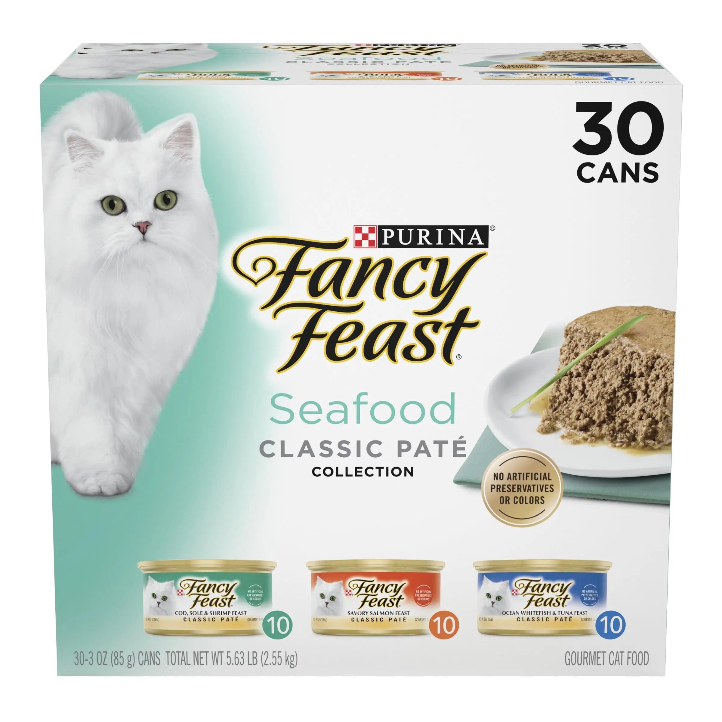 Purina Fancy Feast Seafood Classic Pate Collection – Grain Free Wet Cat Food Purina