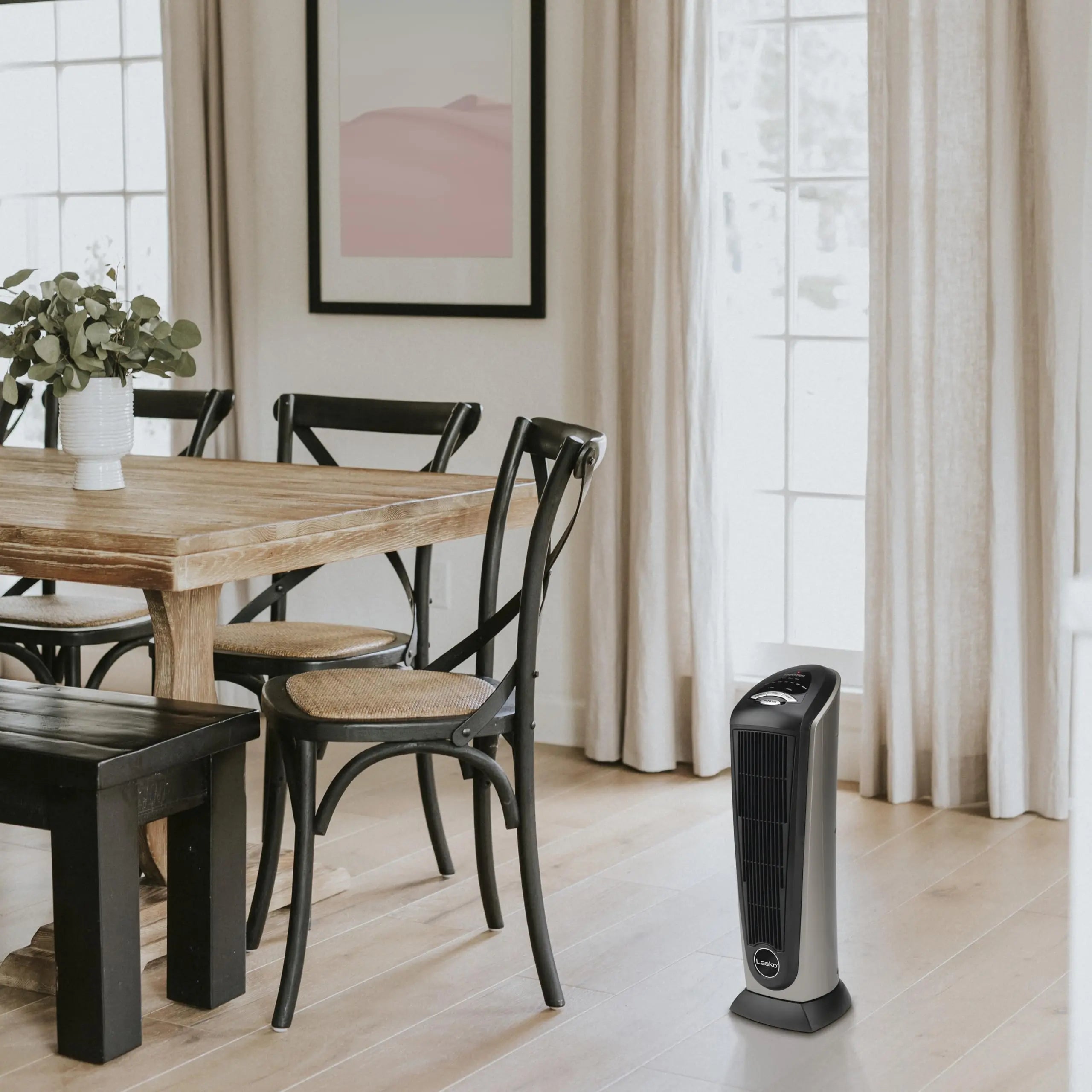 Lasko 1500W Oscillating Ceramic Tower Space Heater with Remote Control Lasko