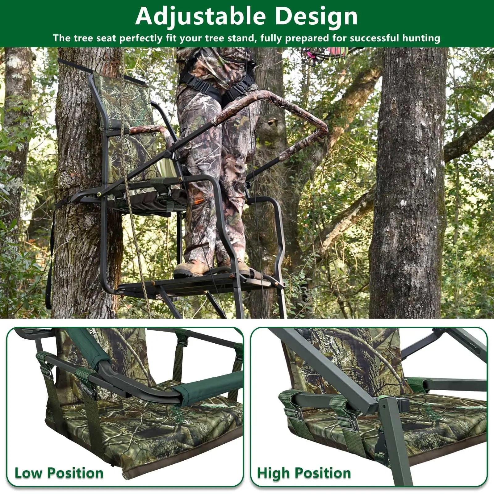 UQM Adjustable Tree Stand Seat Replacement – Comfortable & Lightweight UQM