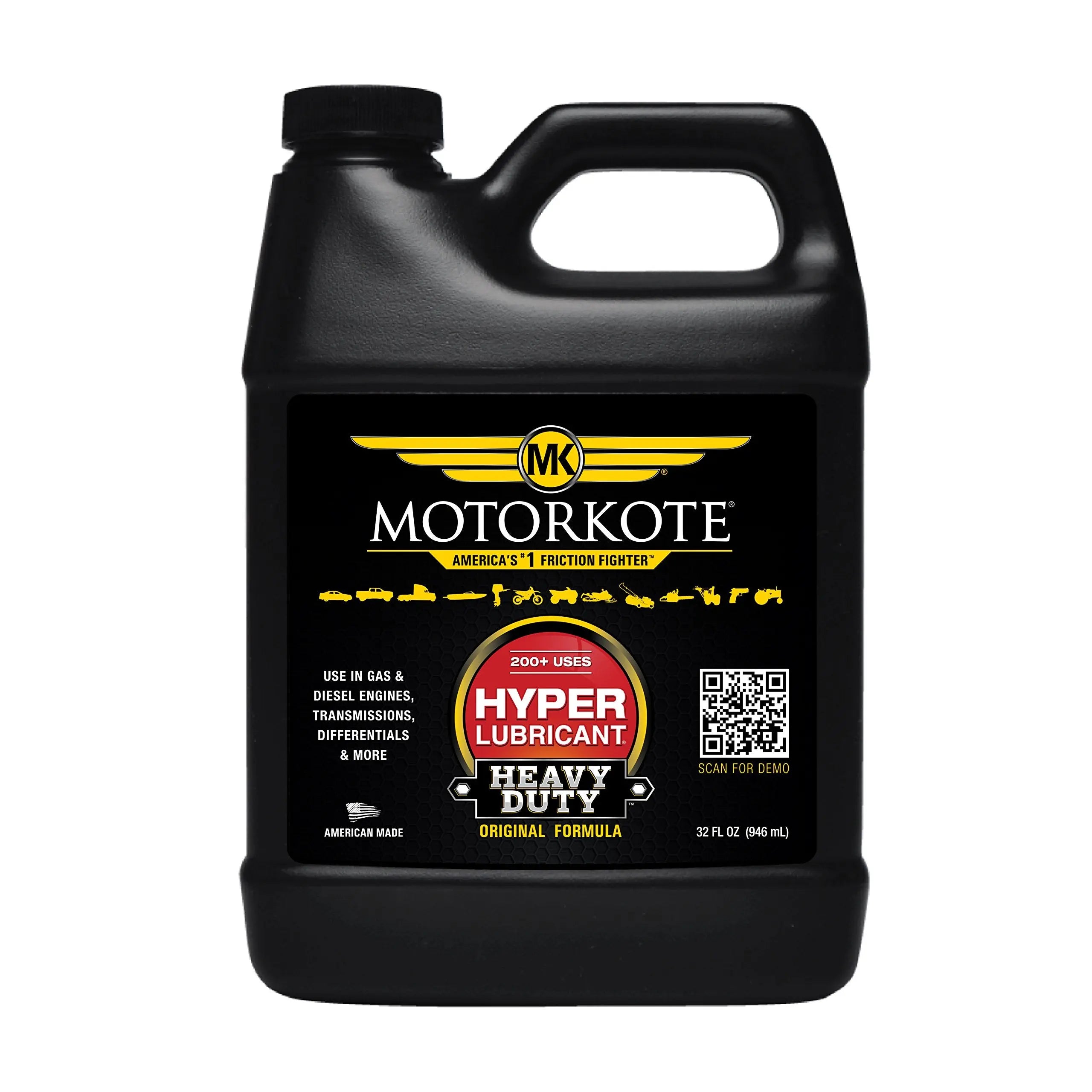 Motorkote MK-HL32-06 Heavy Duty Hyper Lubricant Engine Treatment, 32-Ounce, Single, Black Motorkote