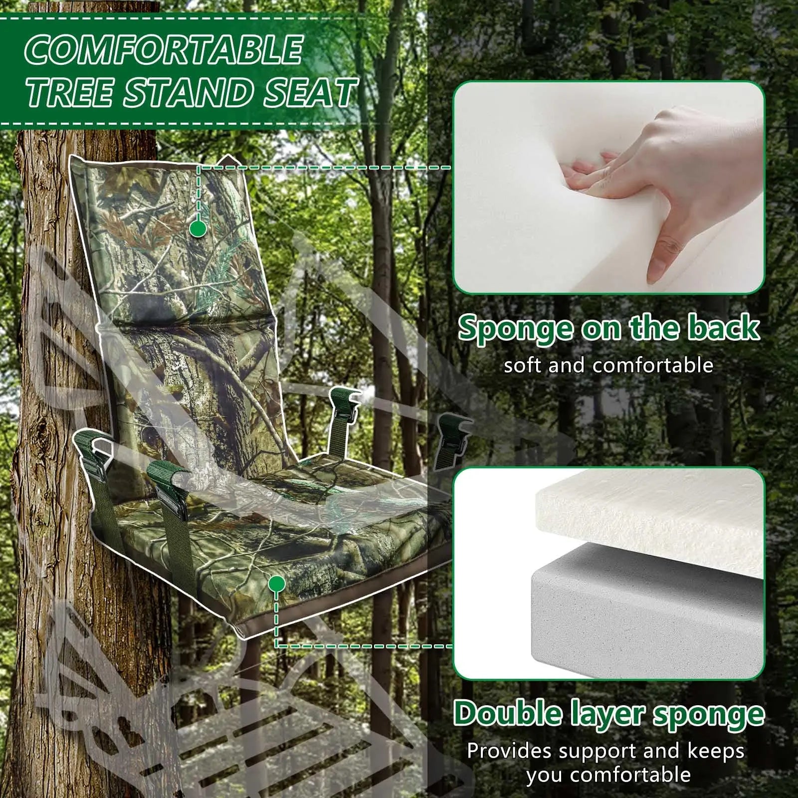 UQM Adjustable Tree Stand Seat Replacement – Comfortable & Lightweight UQM