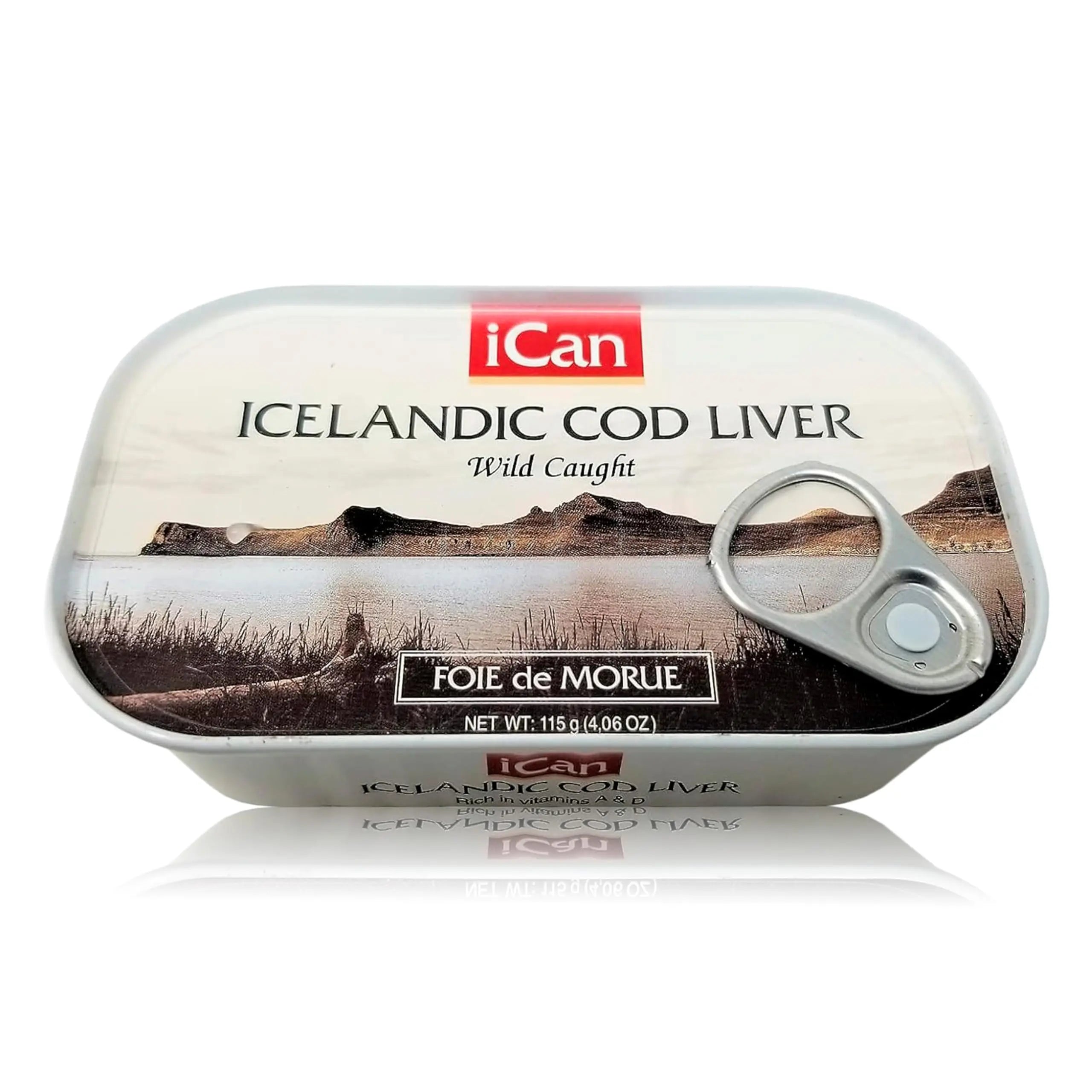 Icelandic Wild Caught Cod Liver (Foie de Morue) - 4oz Slices, Pack of 12 ICAN