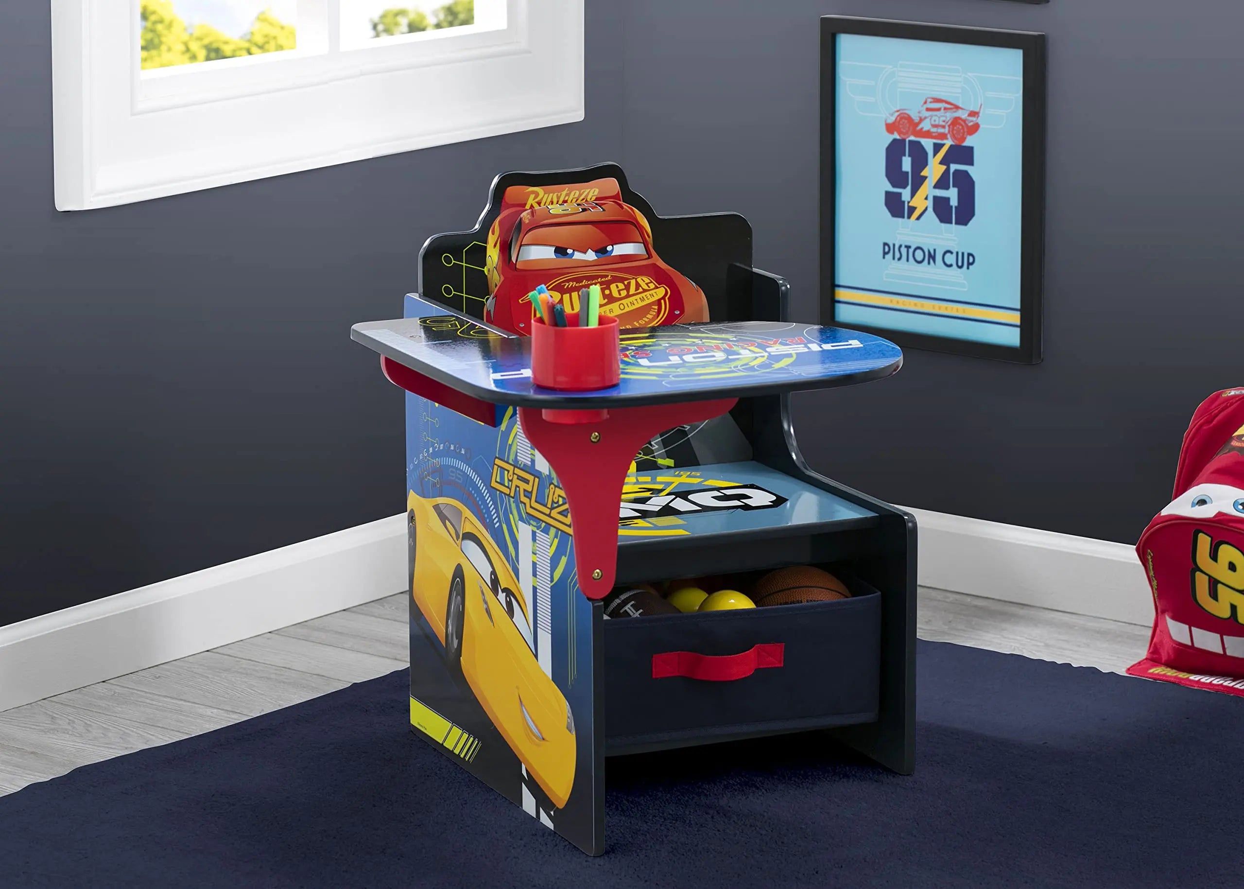 Delta Children Chair Desk With Storage Bin, Disney/Pixar Cars Delta Children