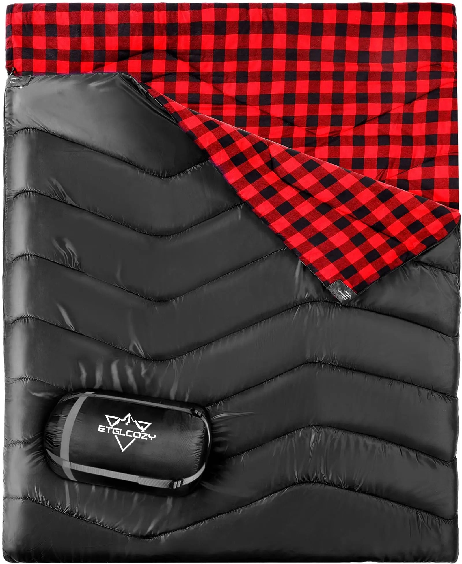 ETGLCOZY XL Double Sleeping Bag for Adults & Kids – All-Season Camping Essential ETGLCOZY