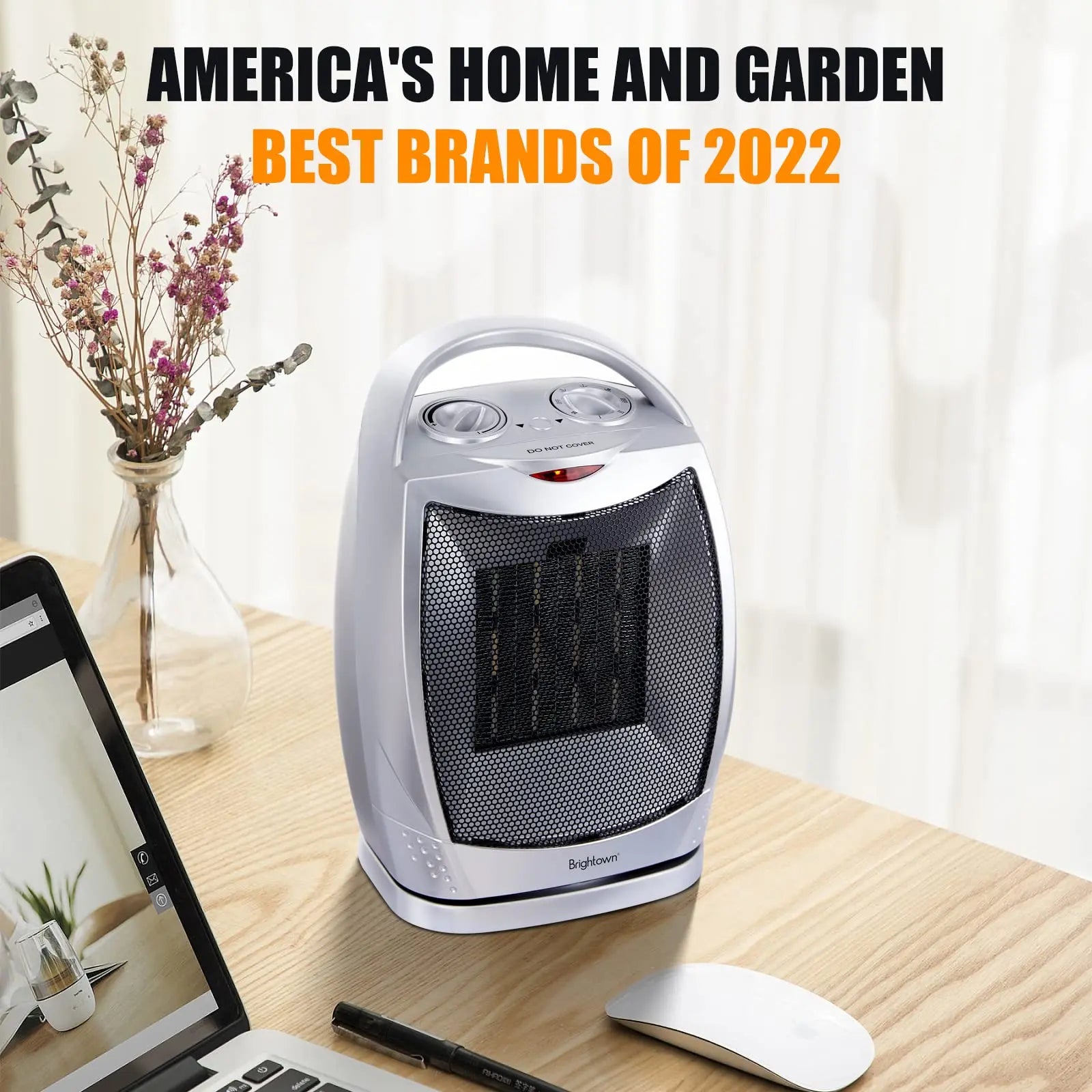 Portable 1500W Ceramic Space Heater with Safety Features Brightown