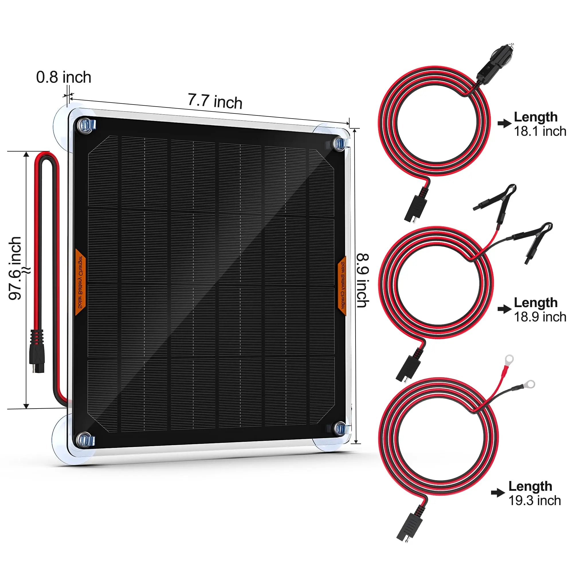 OYMSAE 5W 12V Solar Car Battery Charger - Portable & Waterproof with Trickle Charge OYMSAE