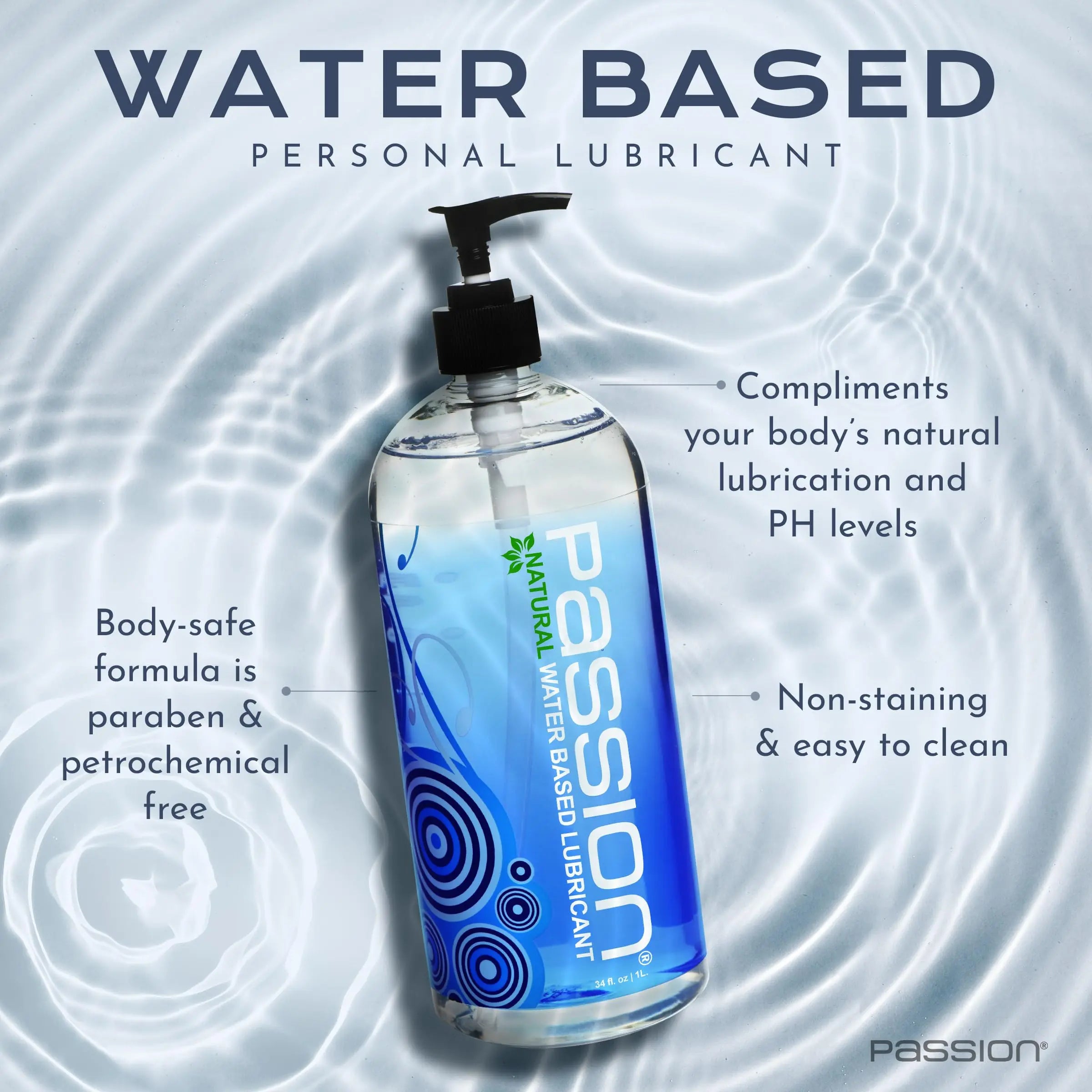 Passion Natural Water-Based Lubricant - 34 oz Yodymarket