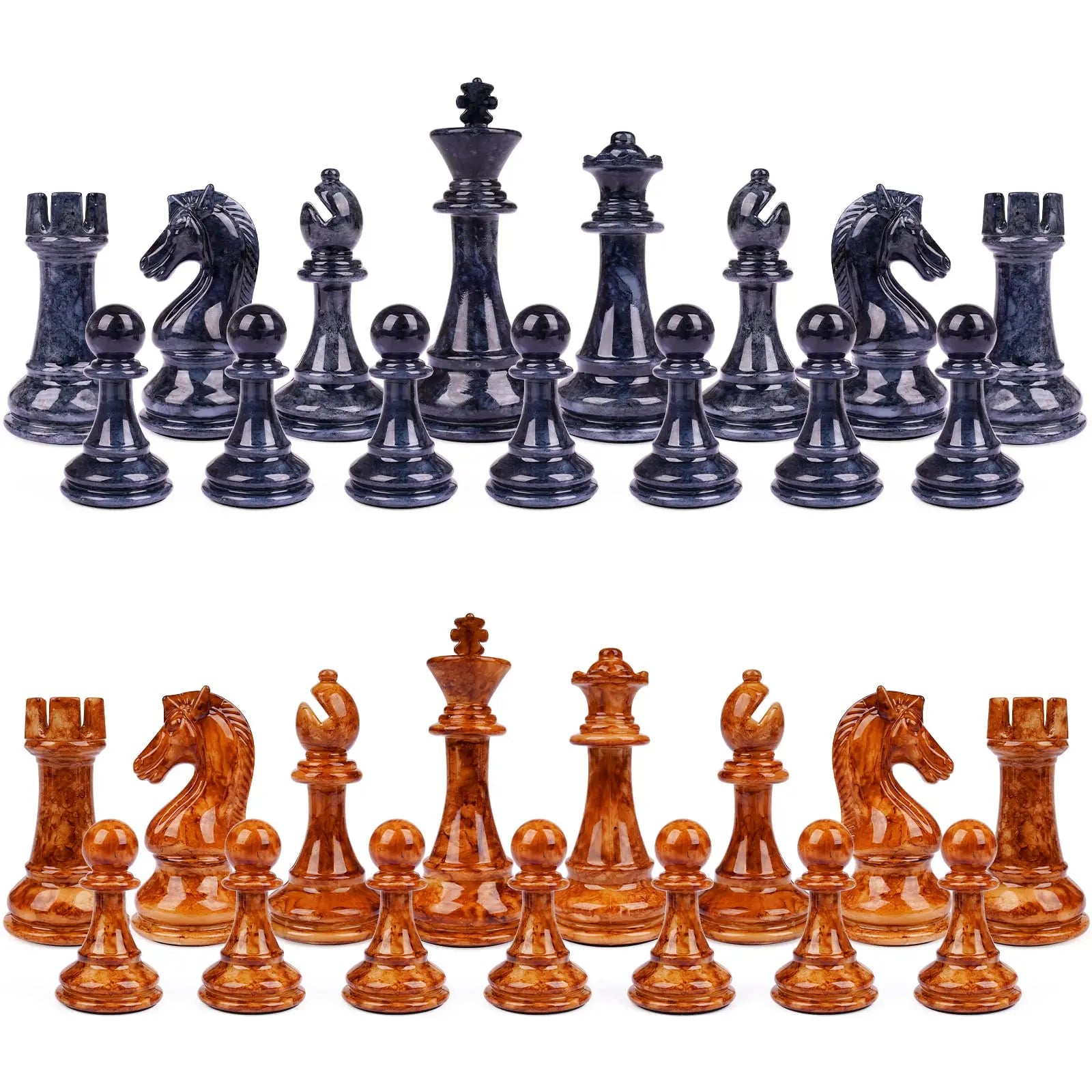 18.5" Folding Chess Set with Zinc Alloy Pieces – Travel-Friendly Design GenJuw