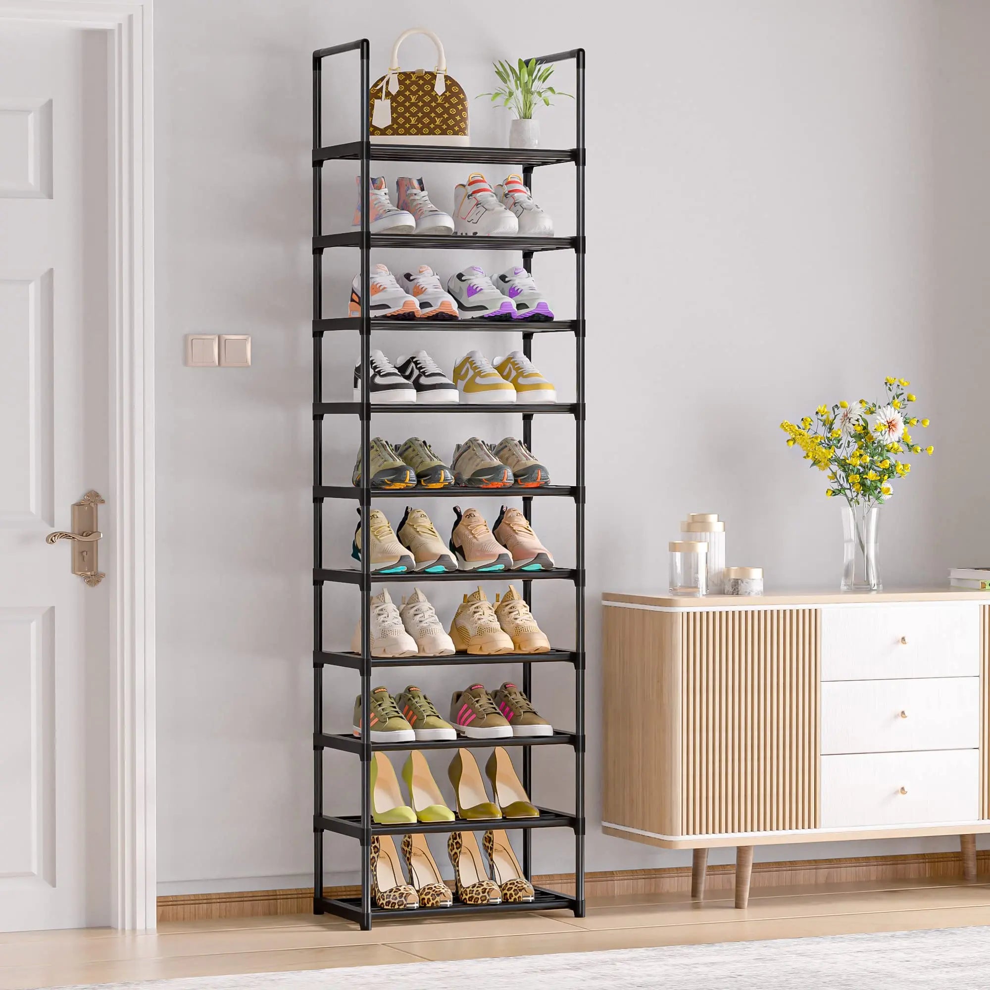 OYREL Shoe Rack, Sturdy Metal Shoe Rack Organizer,Narrow Shoe Rack,Shoe Racks for Closets,Shoes Rack,Shoe Stand,Shoe Shelf OYREL