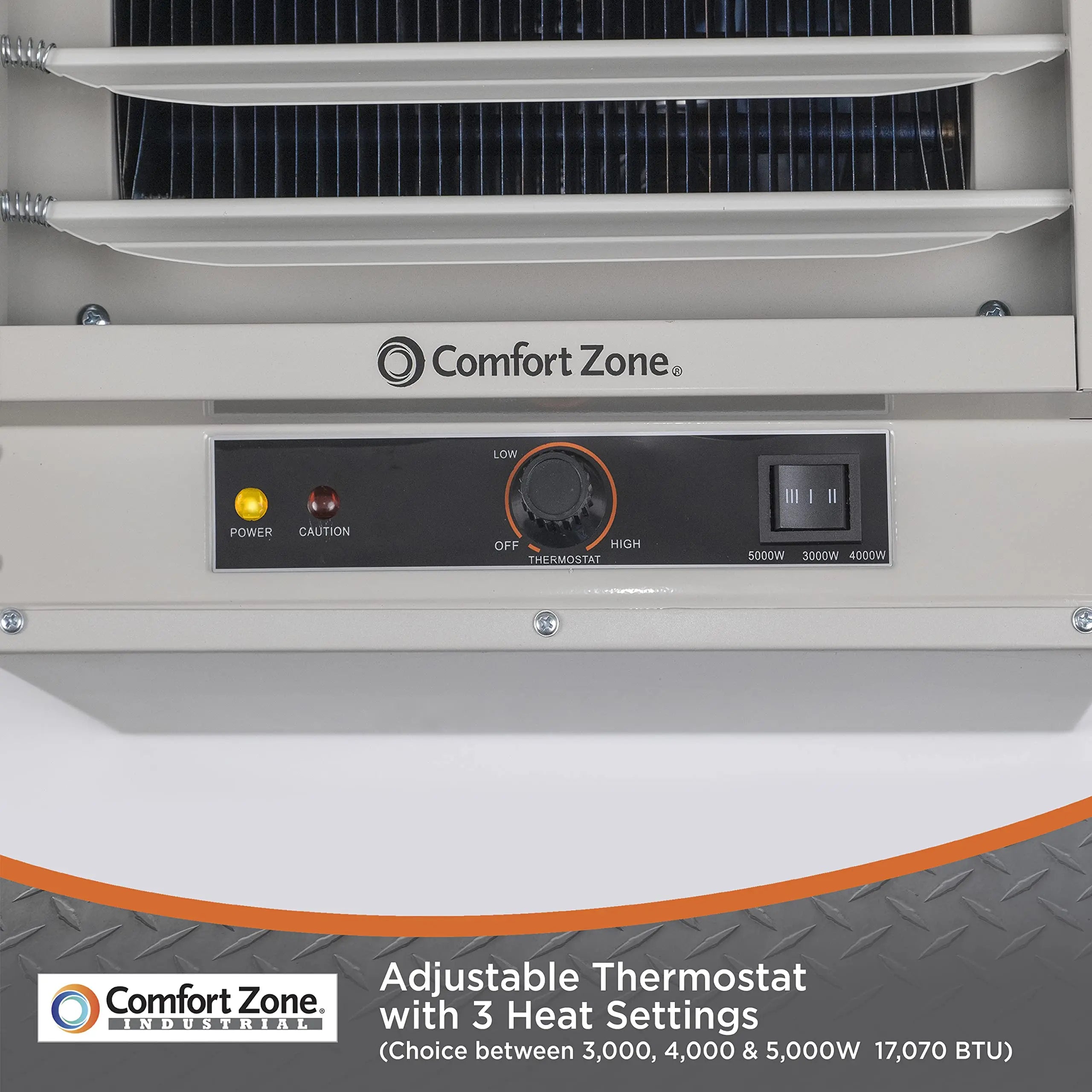 Comfort Zone Ceiling Mount Garage Heater, 5,000W, 240V, Fan-Forced Comfort Zone