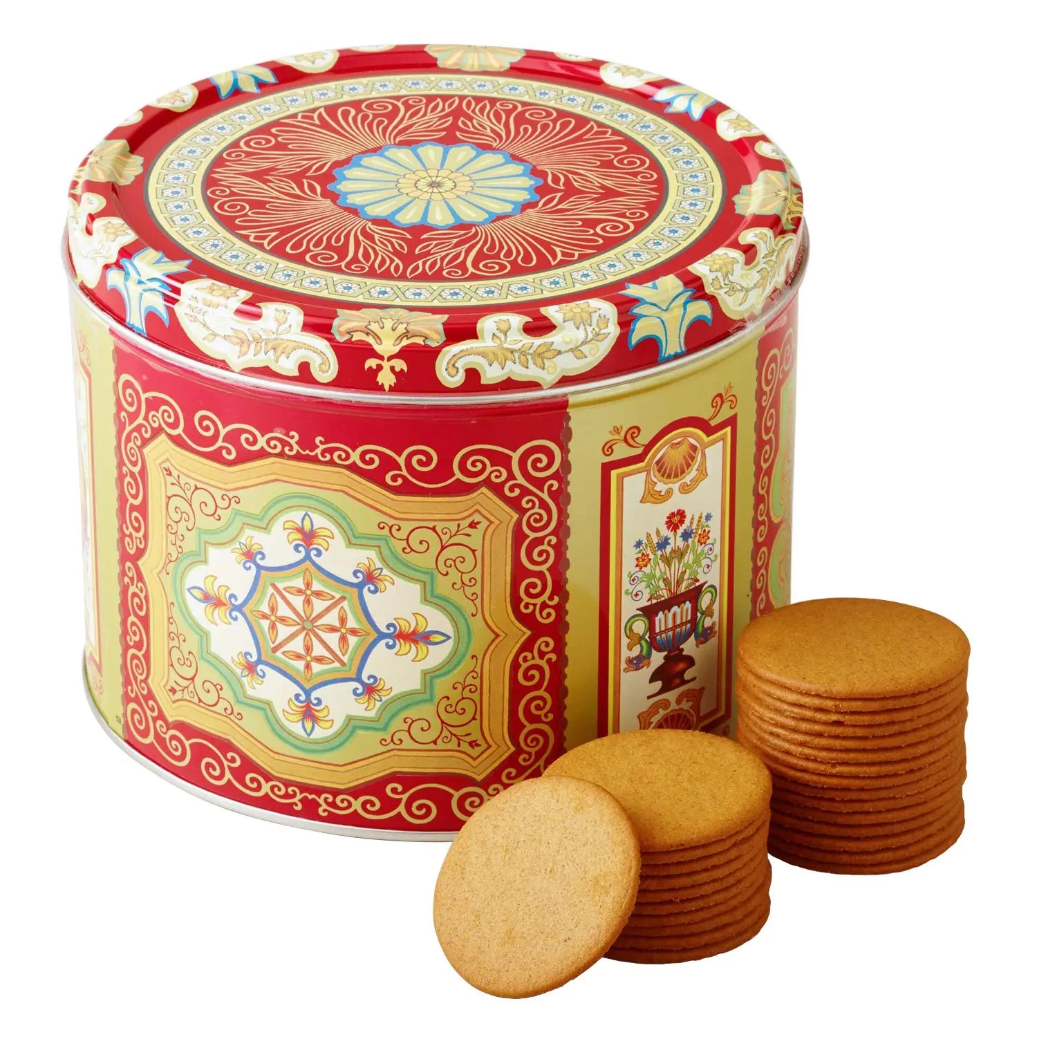 Nyakers Gingerbread Snaps Cookie Tin, Finest Ginger Snaps Original Flavor Swedish Cookie, 750 g - 26.45 oz - 1.65 lbs, With Protective Insert Nyakers