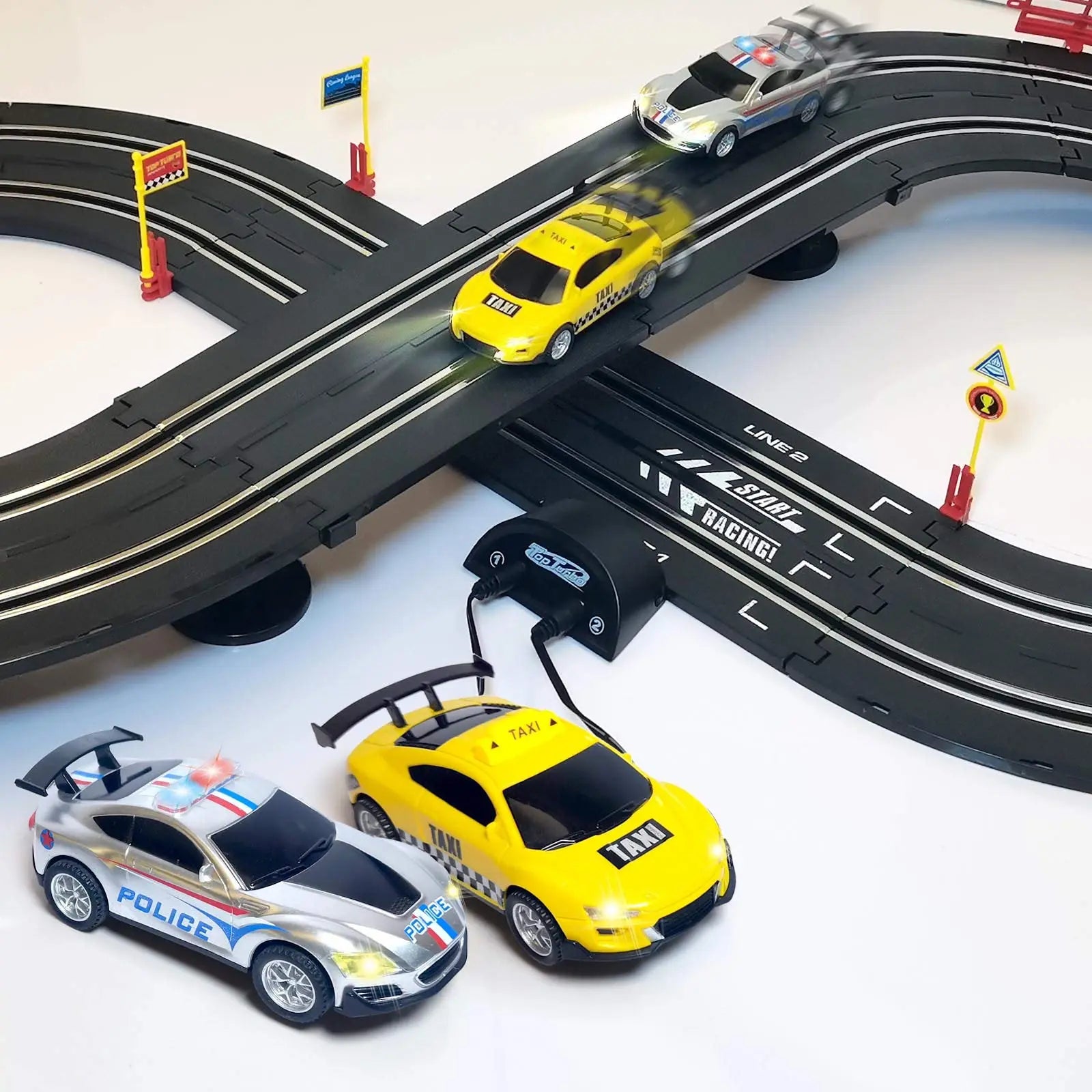 DRONEEYE 1:43 Scale Slot Car Race Track - High-Speed Dual Racing Set for Kids DRONEEYE