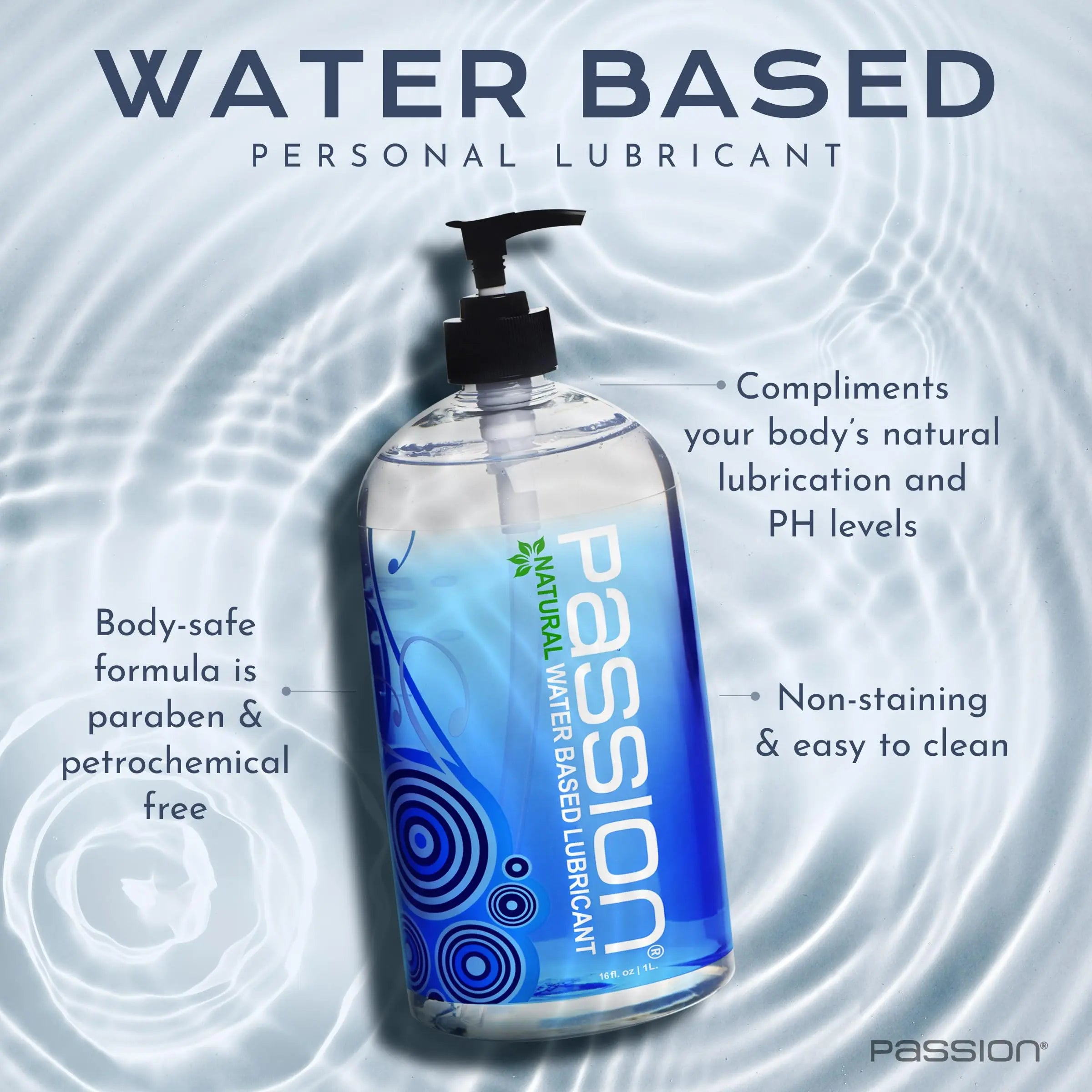 Passion Natural Water-Based Lubricant - 34 oz Yodymarket