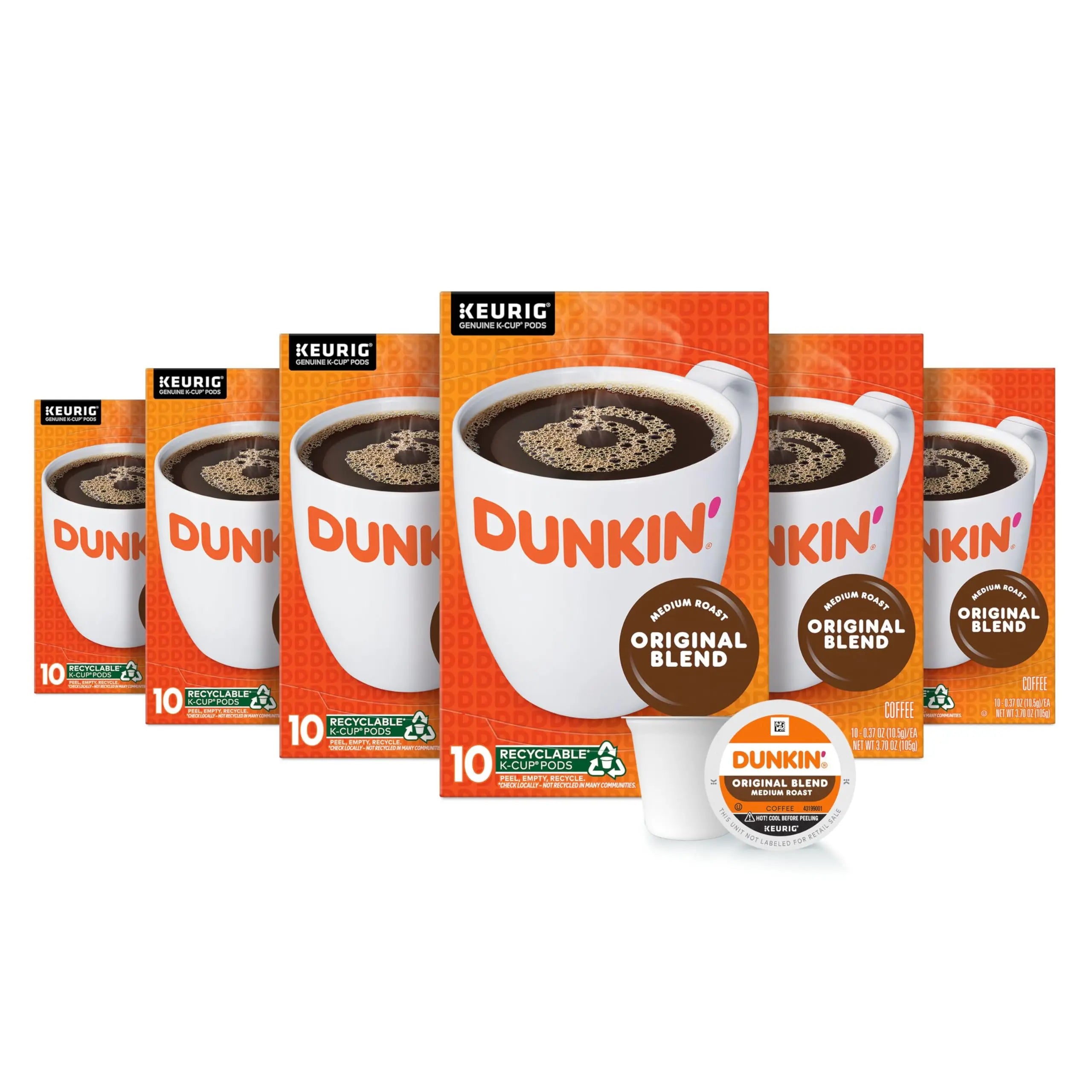 Dunkin' Original Blend Medium Roast Coffee, 60 Keurig K-Cup Pods Dunkin' Donuts