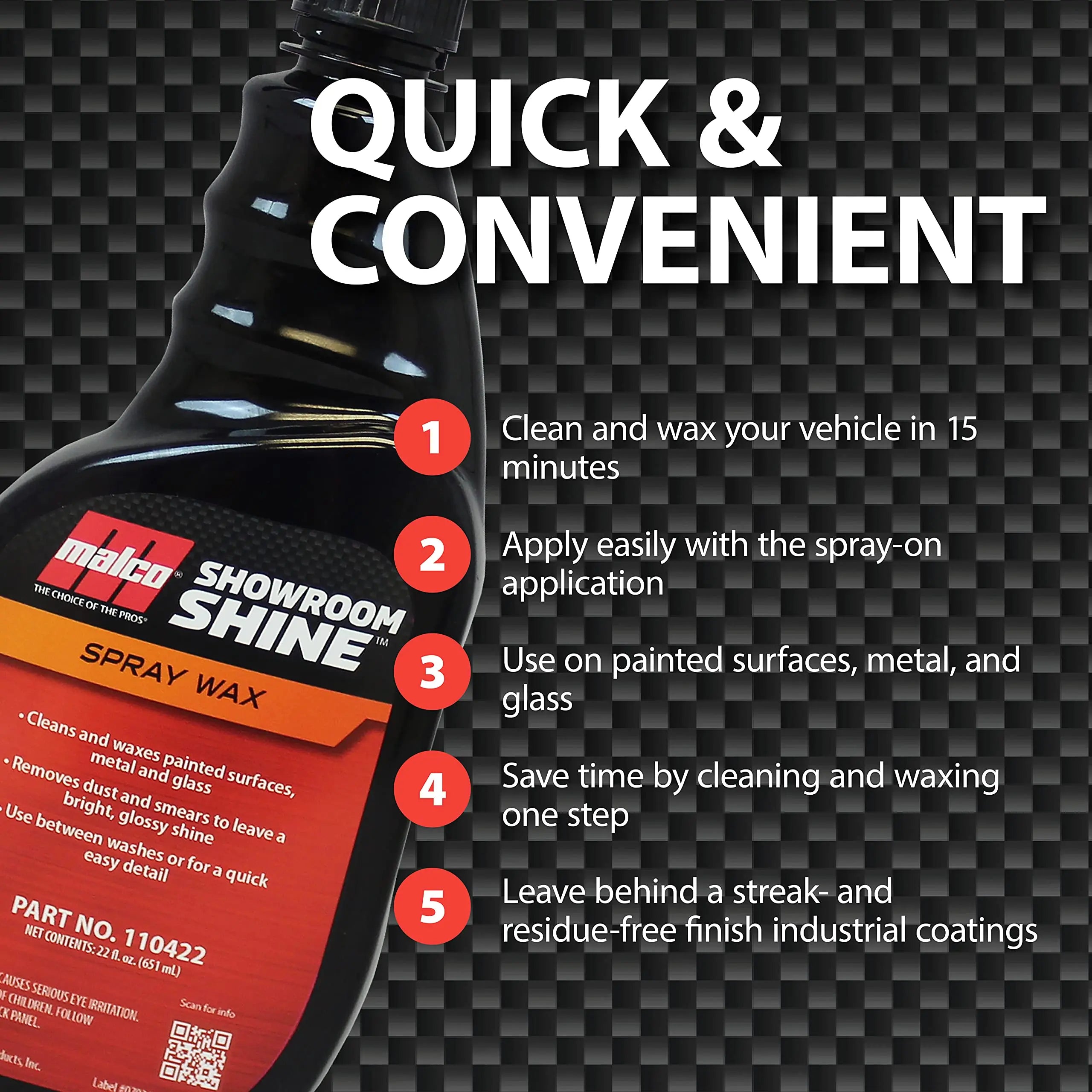 Malco Showroom Shine Spray Wax – 1 Gallon Instant Detailer Malco