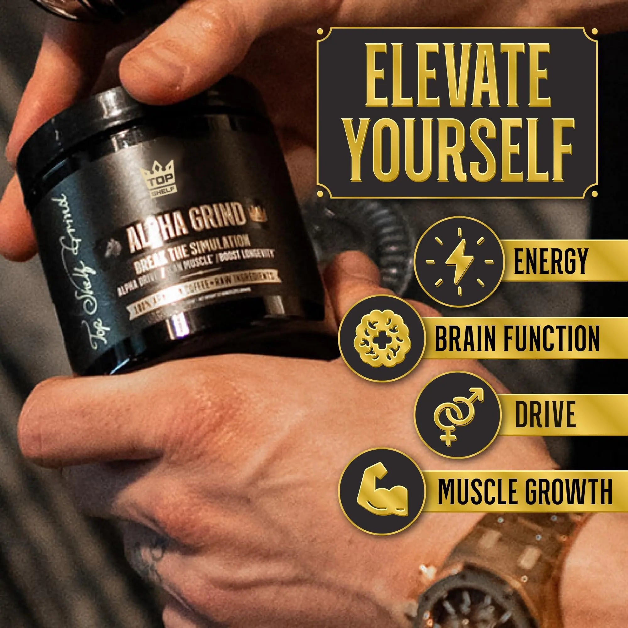 Alpha Grind Instant Maca Coffee – Energy & Focus for Men Join Top Shelf Grind