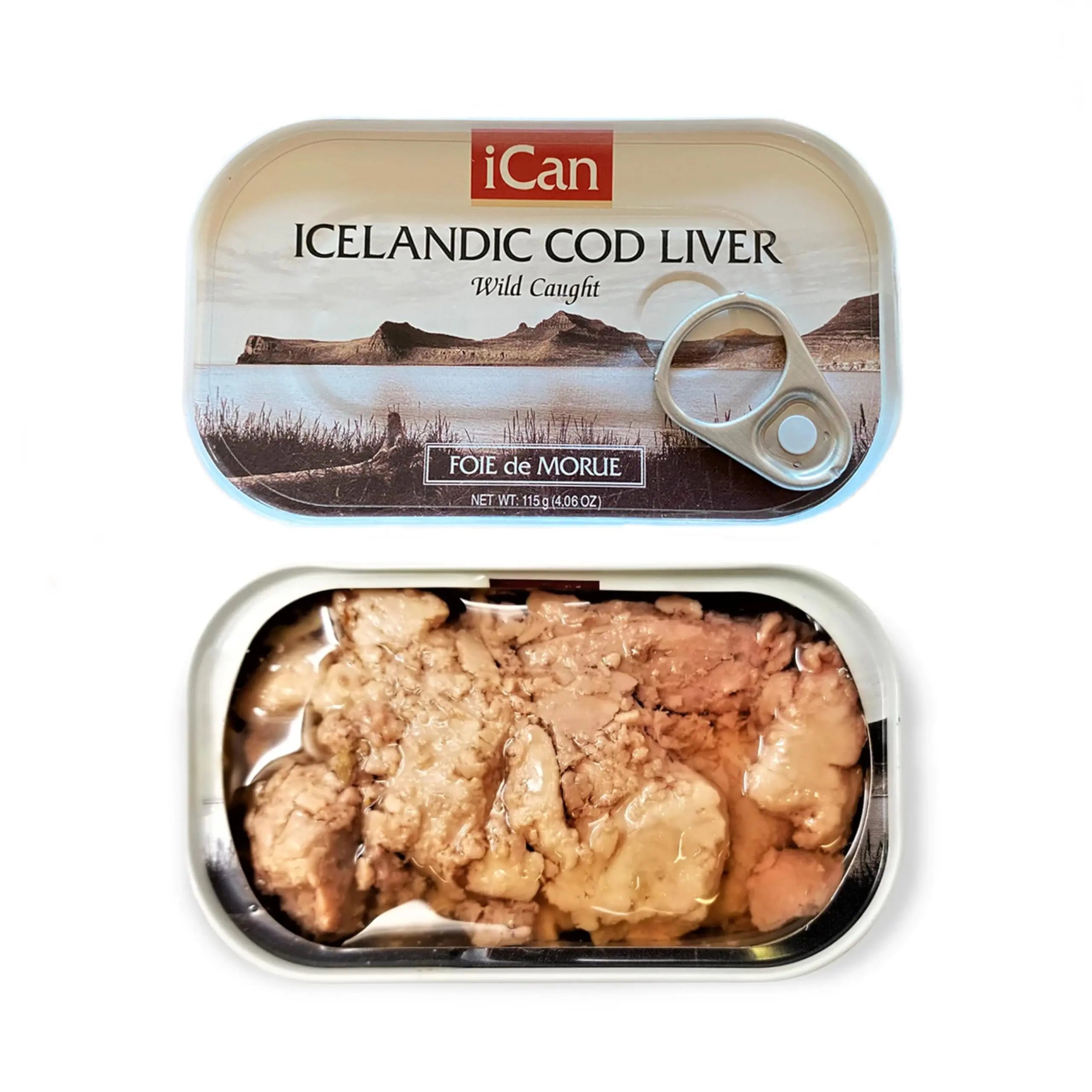 Icelandic Wild Caught Cod Liver (Foie de Morue) - 4oz Slices, Pack of 12 ICAN