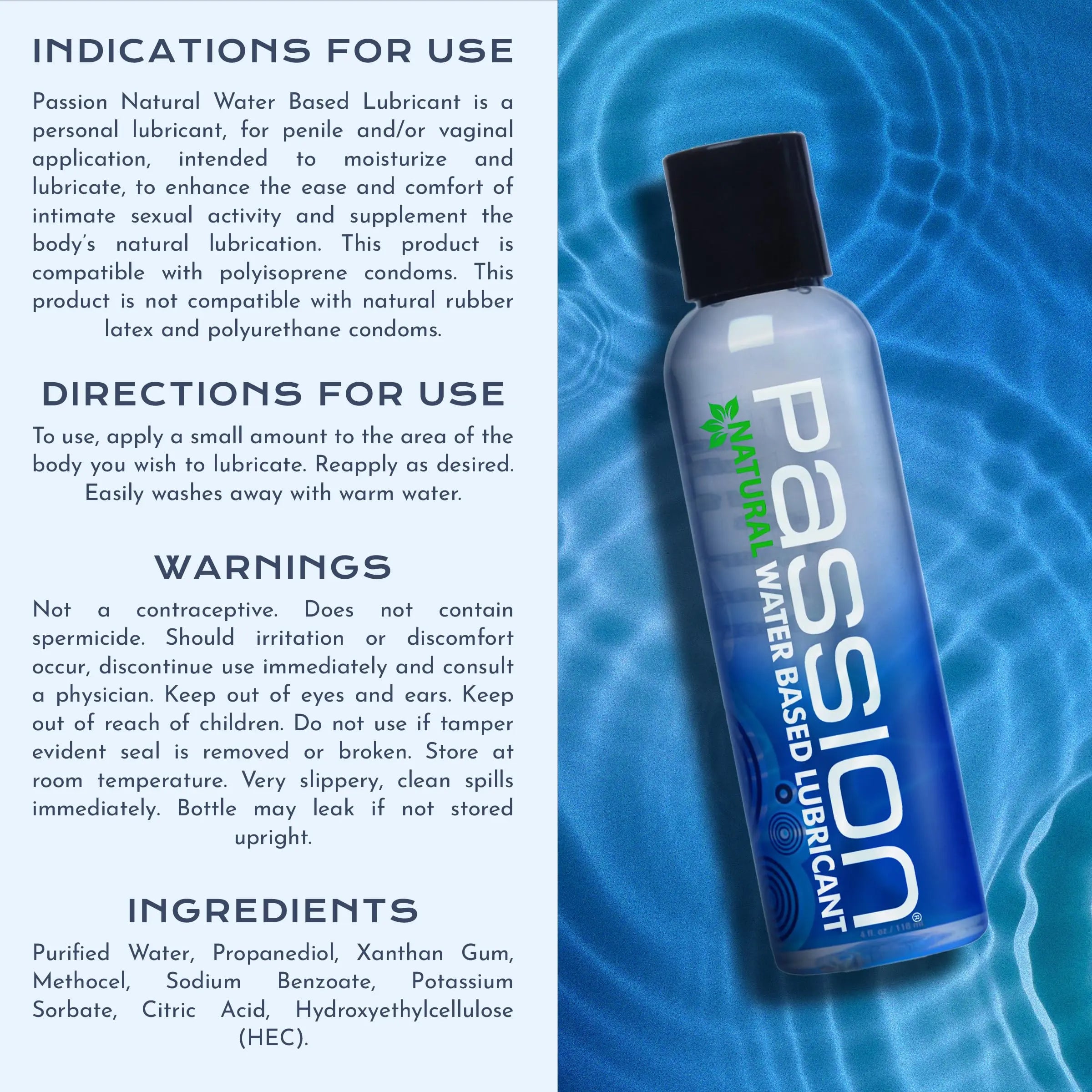 Passion Natural Water-Based Lubricant - 34 oz Yodymarket