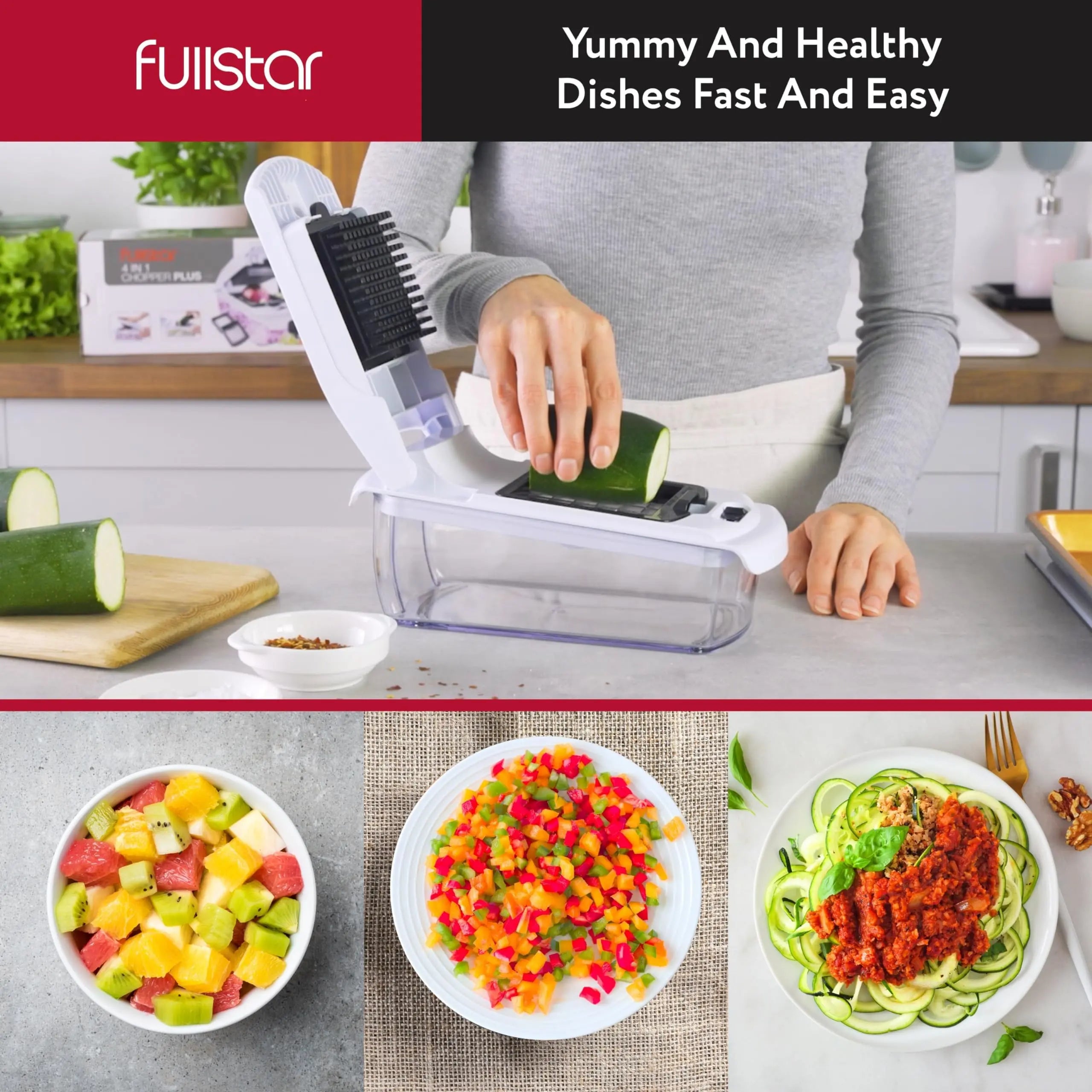 Fullstar 4-in-1 Vegetable Chopper - White fullstar