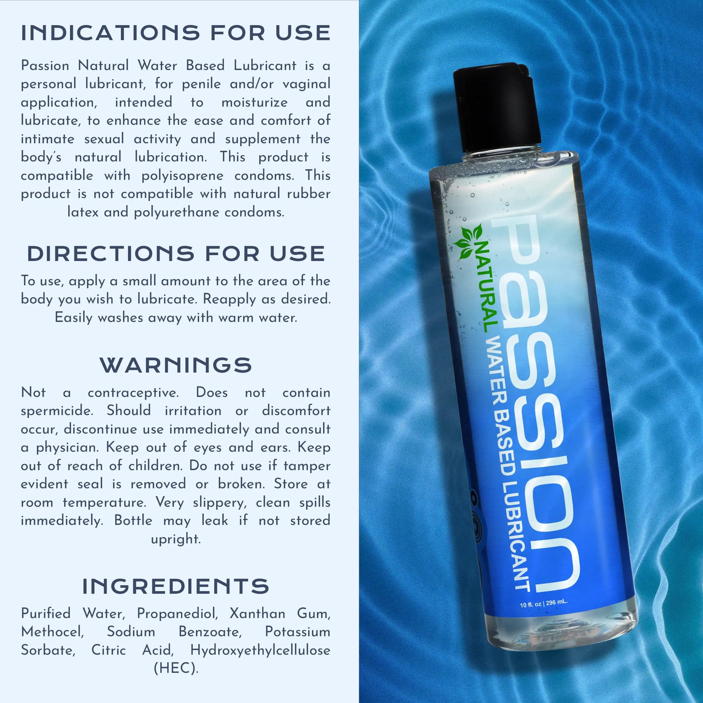 Passion Natural Water-Based Lubricant - 34 oz Yodymarket